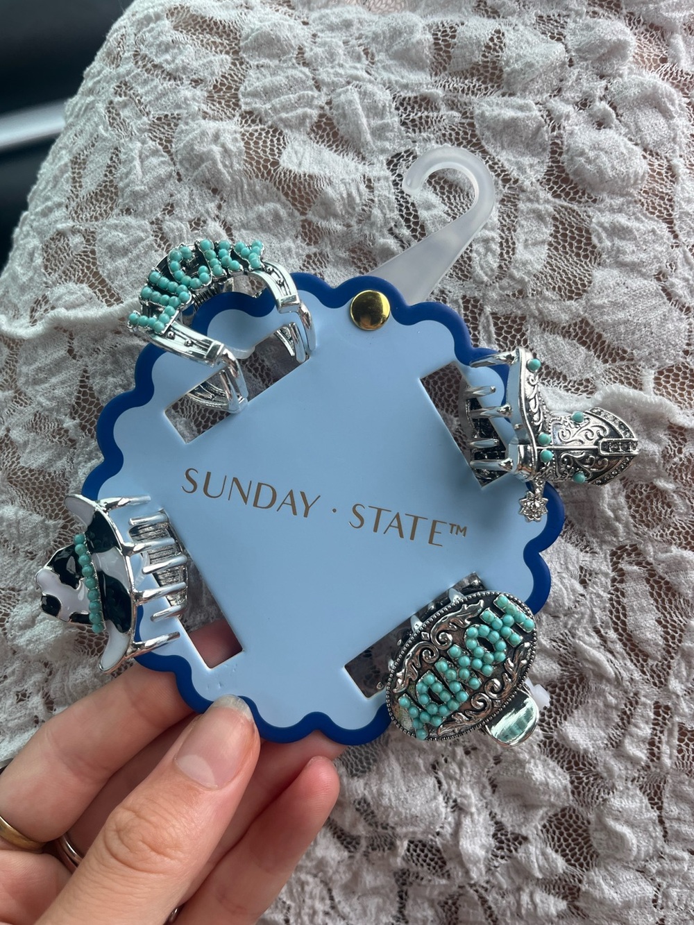 Sunday State Turquoise Accent Claw clip pack